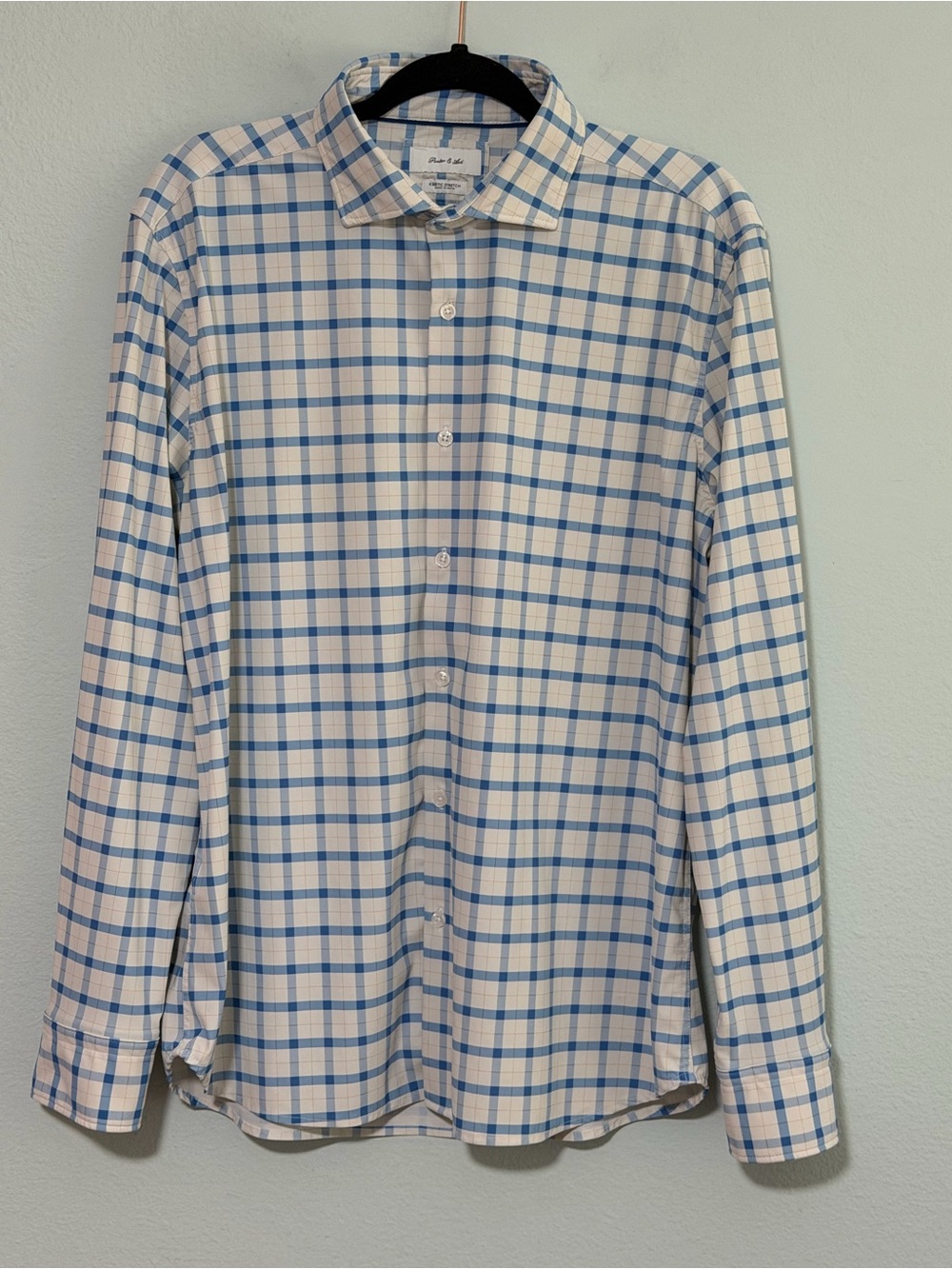 PORTER & ASH Kinetic Stretch Long Sleeve Button Down Performance Shirt- XL